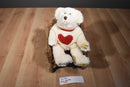 Russ Sugarplum White Bear Heart Sweater Plush