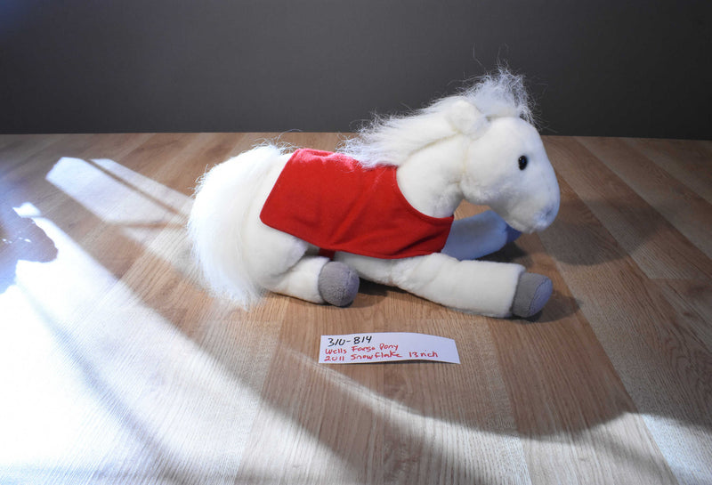 Wells Fargo Snowflake White Pony 2011 Beanbag Plush