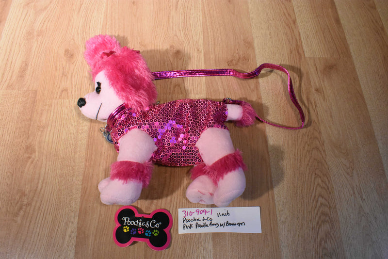 Poochie and Co. Poodle Pink Sequins Plush Bag Purse