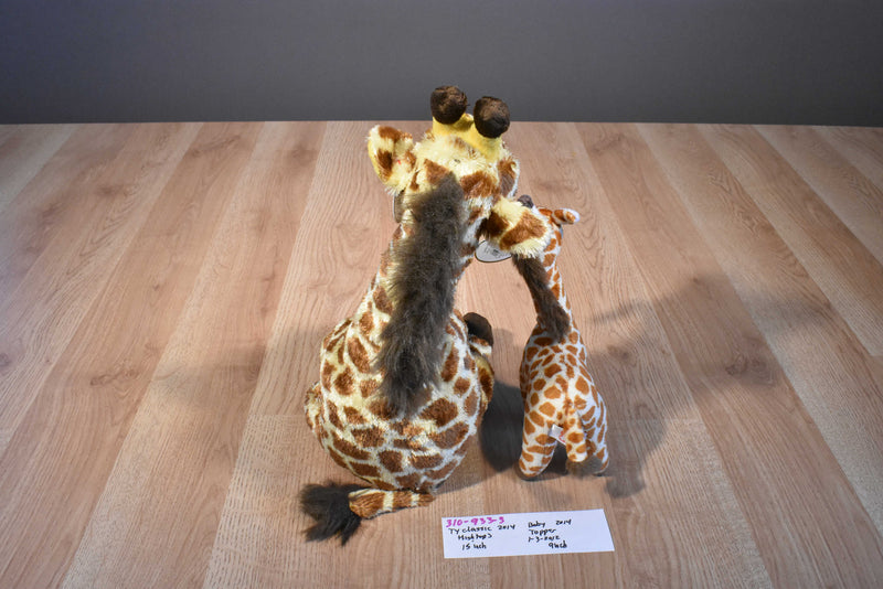 Ty Classic Giraffe Hightops and Babies Topper 2014 Beanbag Plush