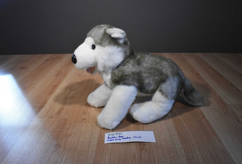 Build a Bear Grey and White Husky Beanbag Plush