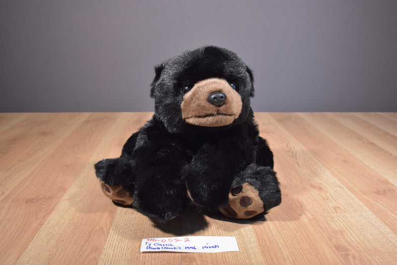 Ty Classic Paws Black Bear 1996 Beanbag Plush