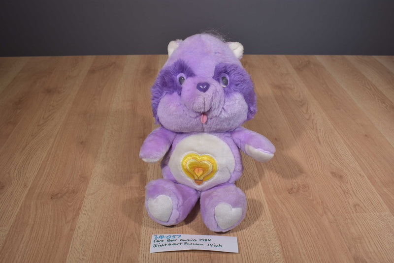 Kenner Care Bears Cousins Bright Heart Purple Raccoon 1984 Plush