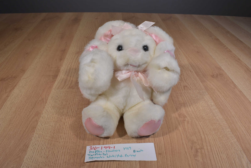 Dayton-Hudson Twistanbul Squiggles White and Pink Bunny 1989 Plush