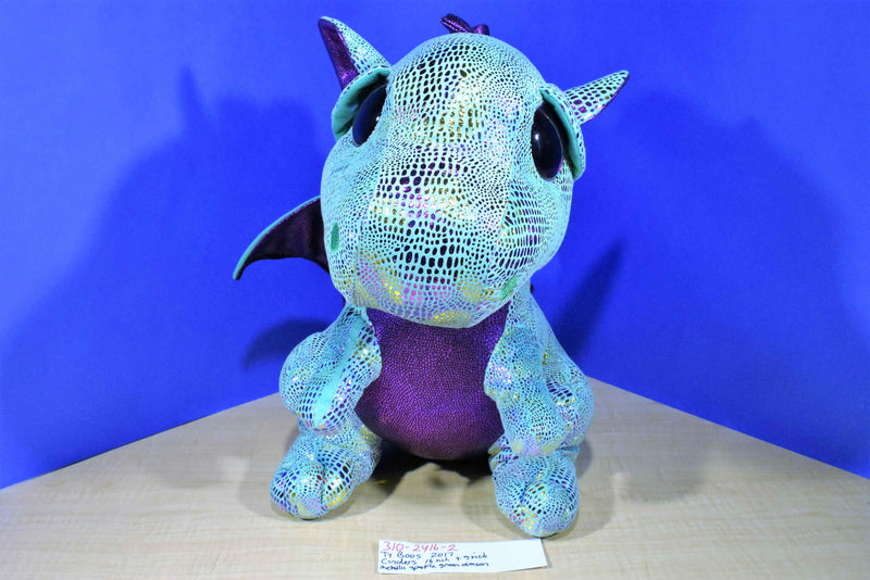 Ty Beanie Boos Cinder Sparkle Green Dragon 2017 Beanbag Plushes