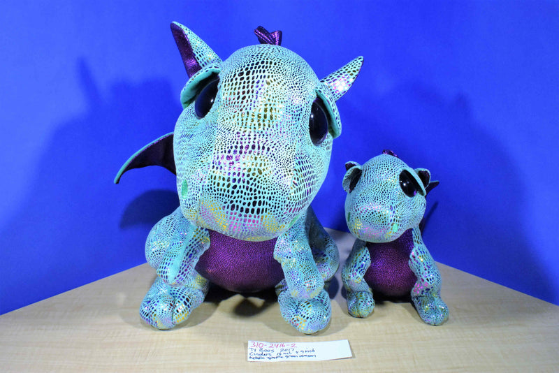 Ty Beanie Boos Cinder Sparkle Green Dragon 2017 Beanbag Plushes