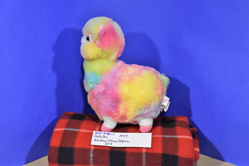 Kellytoy Pastel Neon Rainbow Llama Alpaca 2018 Plush