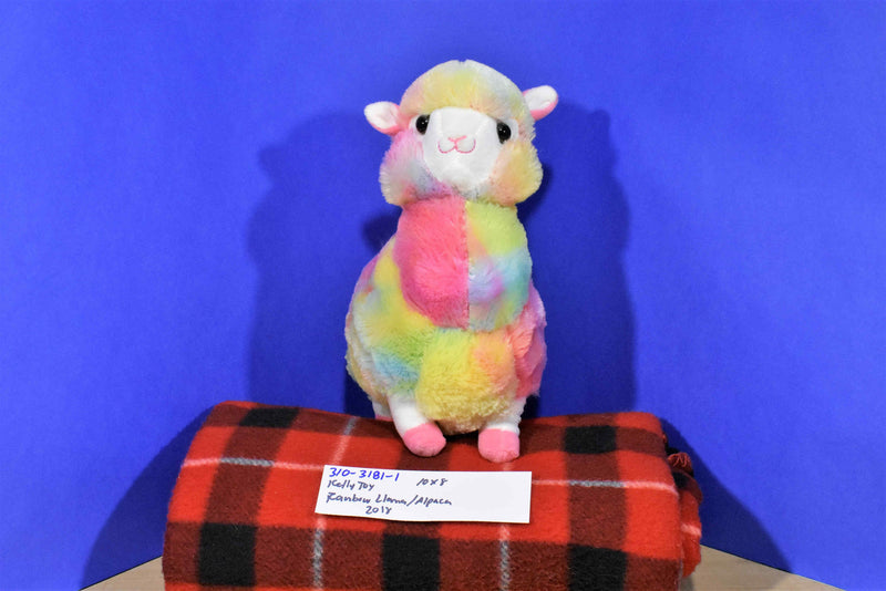 Kellytoy Pastel Neon Rainbow Llama Alpaca 2018 Plush