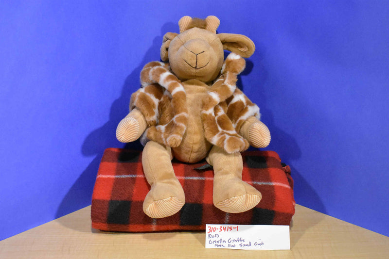 Russ Gisella Giraffe Large and Small Fur Coat Beanbag Plushes