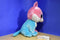 Ty Beanie Boos Fiona Pastel Blue Pink White Cat 2014 Beanbag Plush