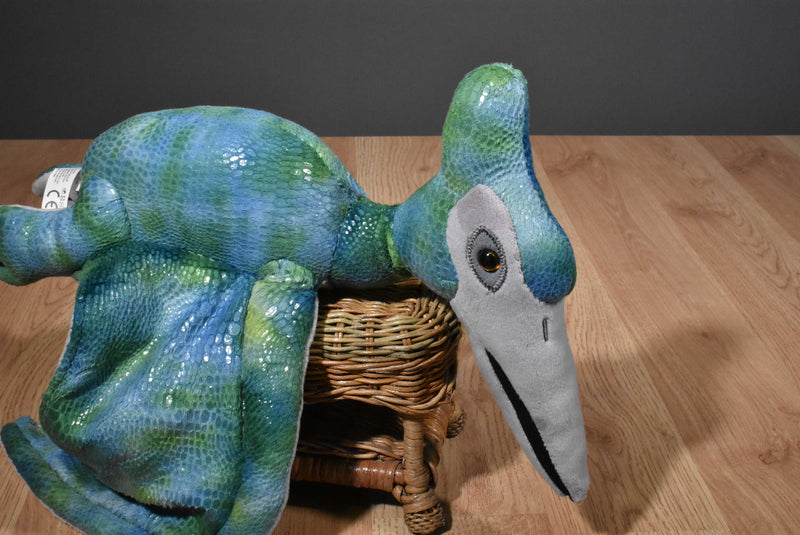 The Petting Zoo Blue, Green and Grey Pteradactyl 1994 Plush