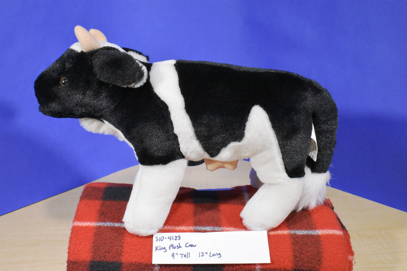 King Plush Black and White Holstein Cow Plush