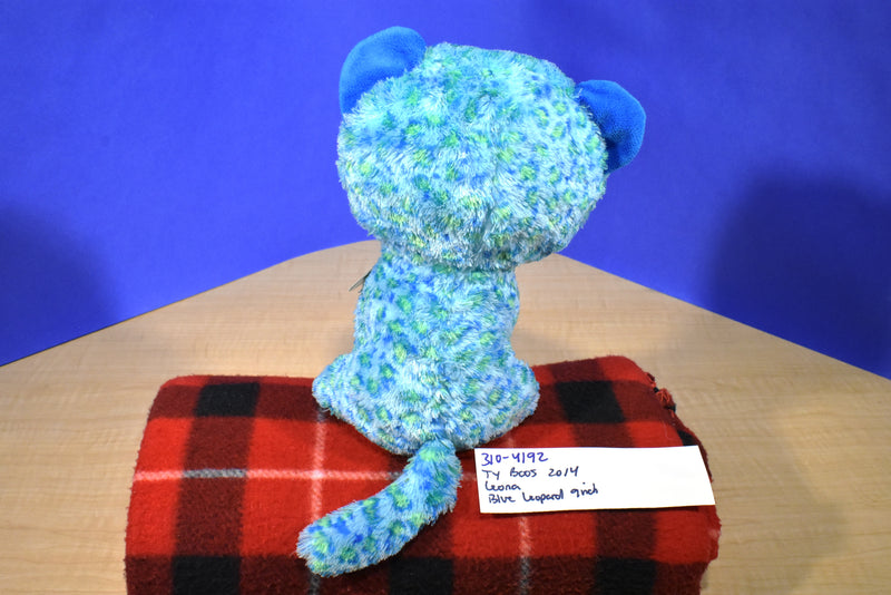 Ty Beanie Boos Leona Blue Leopard 2014 Beanbag Plush