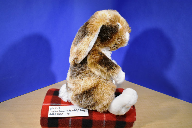 Dan Dee Brown White Mottled Bunny Rabbit Plush