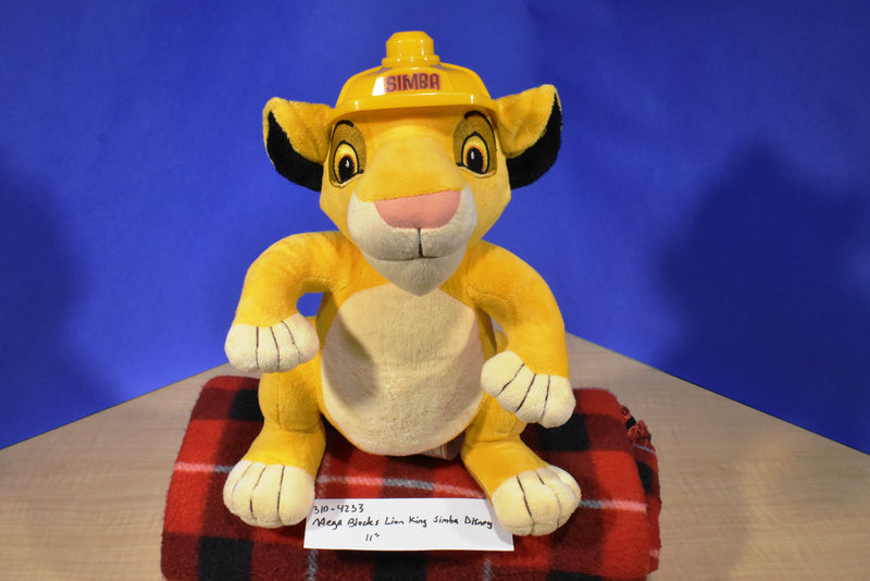 Mega Bloks Disney Simba Plush a Wearing Yellow Plastic Construction Hat