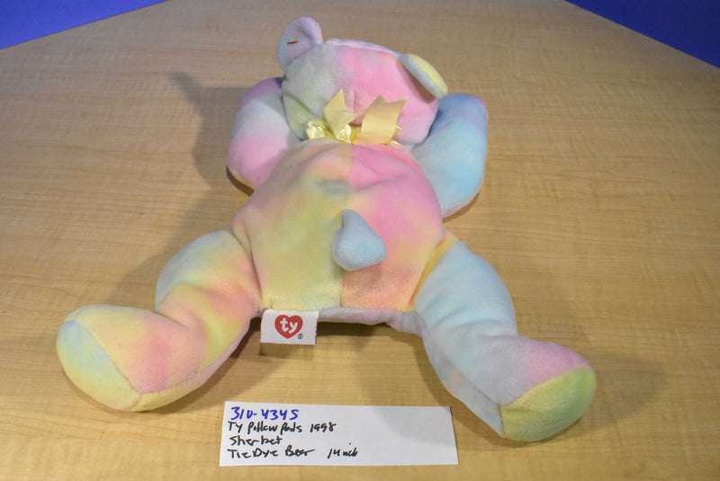 Ty Pillow Pals Sherbet Pastel Rainbow Bear 1998 Plush