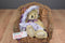 Handmade Tan Teddy Bear Purple Lace Dress Rhinestones Beanbag Plush