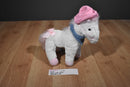 Hugfun White and Pink Horse Pony Wearing Pink Cowboy Hat Plush