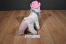 Hugfun White and Pink Horse Pony Wearing Pink Cowboy Hat Plush