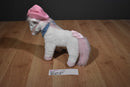 Hugfun White and Pink Horse Pony Wearing Pink Cowboy Hat Plush