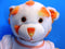 Build-A-Bear White Candy Corn Bear in Orange Dress Plush