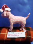 Victoria's Secret Pink White Polk-a-dot Dog with Pink Santa Hat Plush