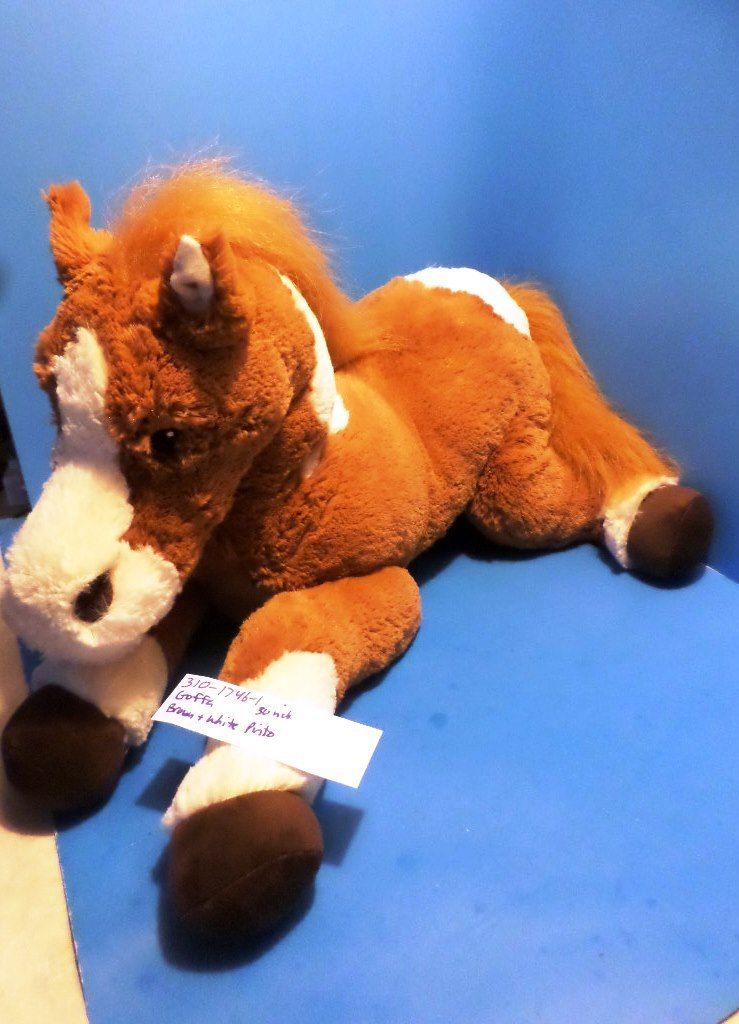 Goffa Brown and White Pinto Horse Plush