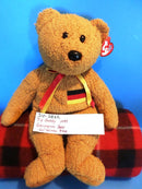 Ty Beanie Buddy Germania Tan Teddy Bear German Flag 1999 Beanbag Plush