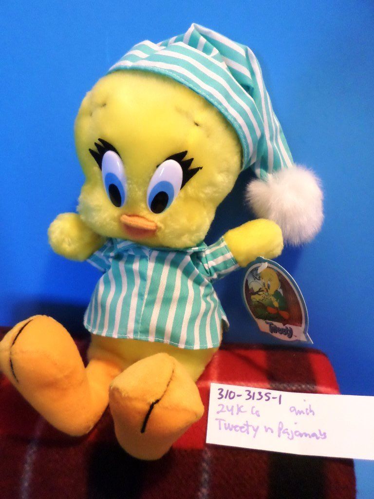 24K Warner Bros Looney Tunes Tweety in Pajamas 1993 Plush