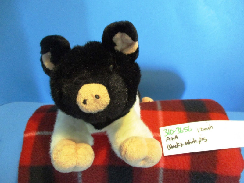 A&A Black and White Pig Beanbag Plush