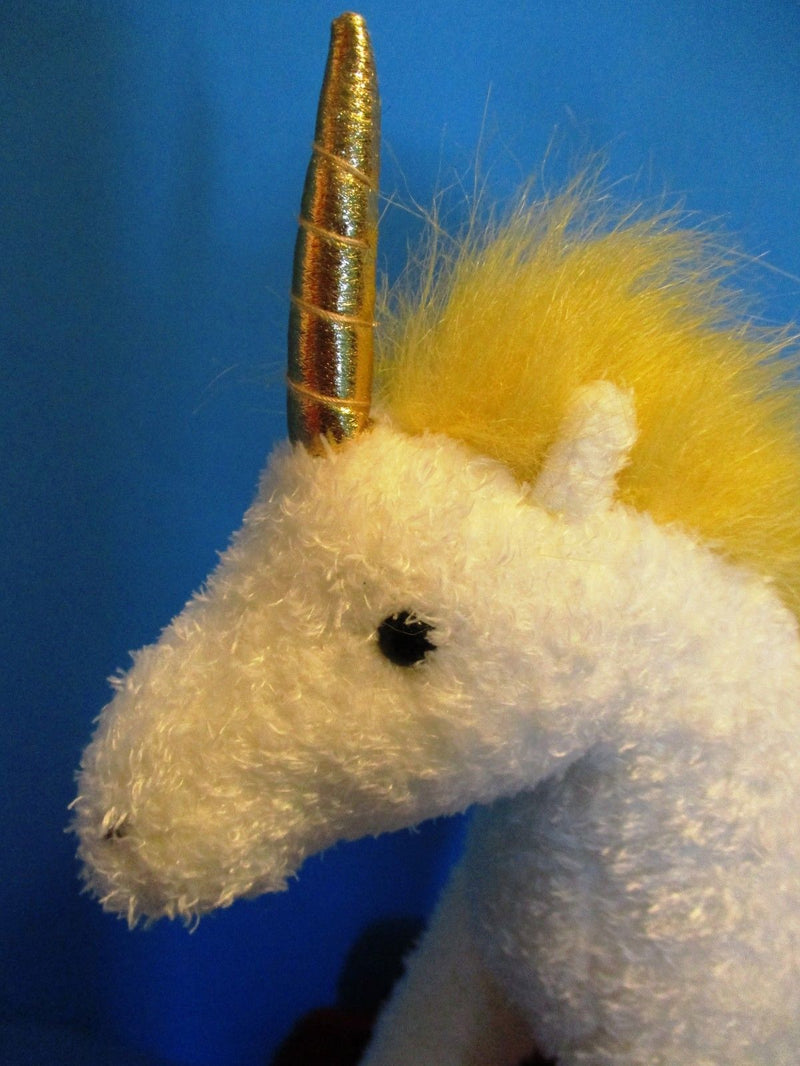 Douglas White Gold Unicorn Plush