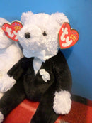 Ty Beanie Babies Bride and Groom Wedding Bears 2001 Beanbag Plushes