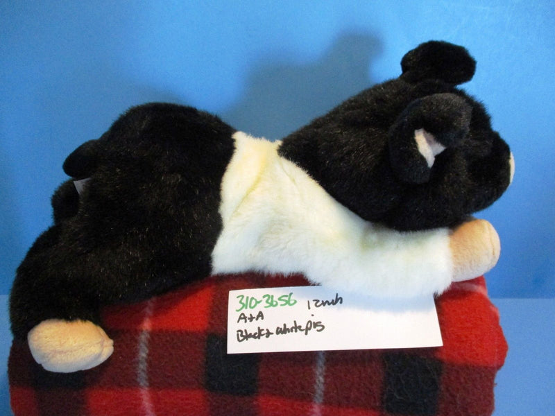 A&A Black and White Pig Beanbag Plush