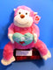 Animal Adventure Valentines Pink Monkey with Blue Heart Plush