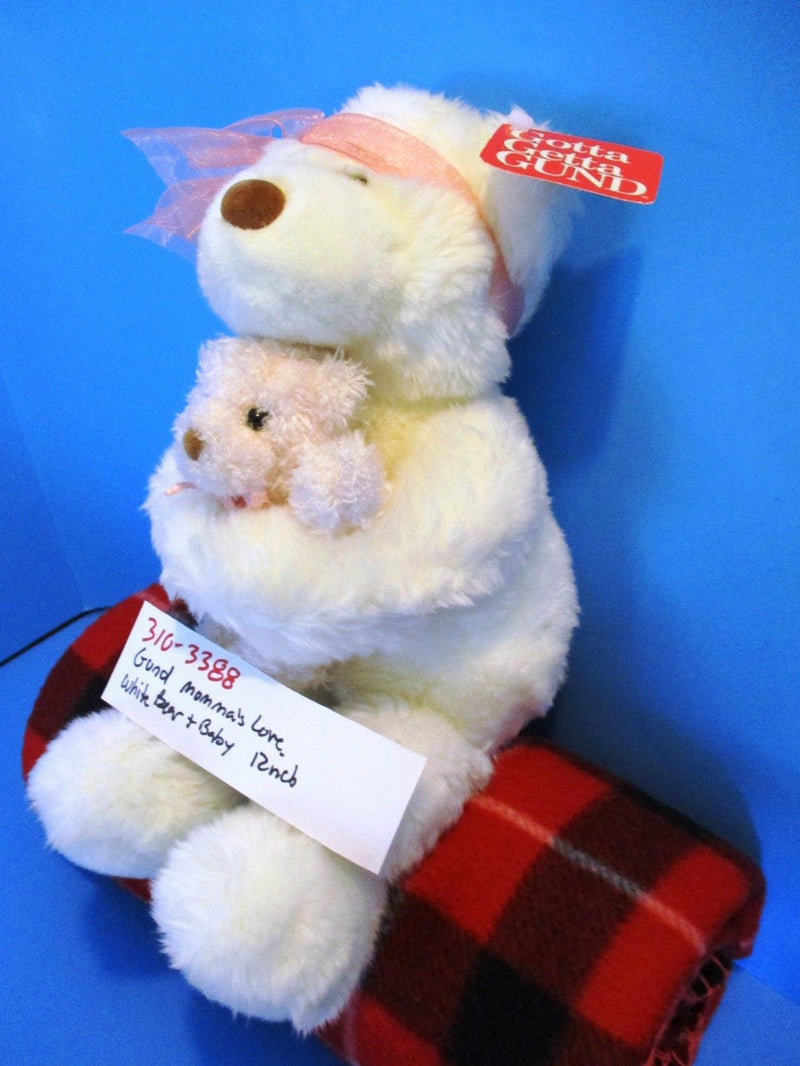 Gund Momma's Love White Bear and Baby Plush