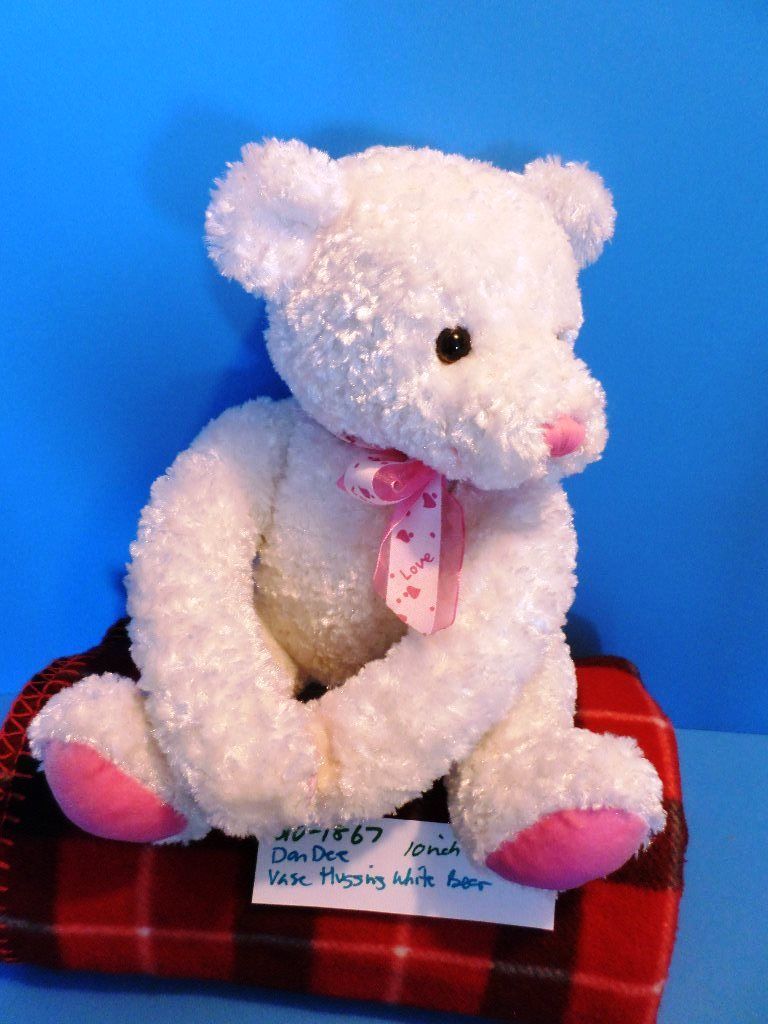 Dan Dee Vase Hugger White Teddy Bear Plush