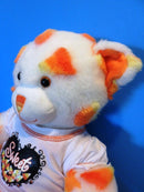 Build-A-Bear White Candy Corn Bear in Orange Dress Plush