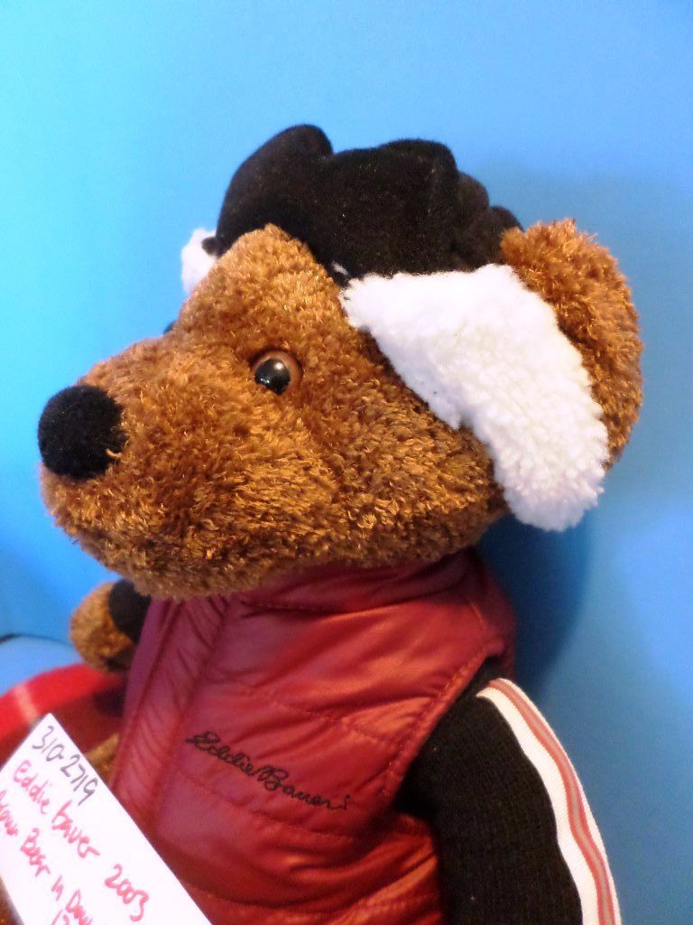 Eddie Bauer Brown Bear in Down Vest 2003 Beanbag Plush