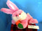 Chrisha Playful Plush Pink and White Bunny Rabbit with Carrot 2009 Plush